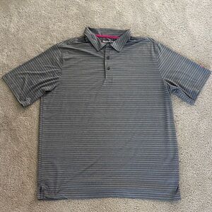 Reebok Men's Polo Shirt in Gray with Subtle Stripes
